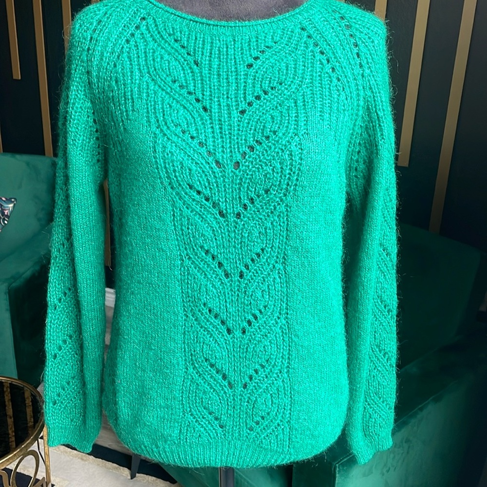 IKKS Women emerald green sweater. Made in Italy. XS